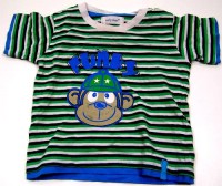 Zeleno- modré tričko s opičkou zn. Early days