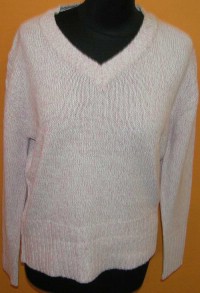 Dámský růžovo-bílý svetr 