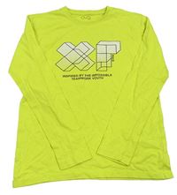 Limetkové triko s potiskem a nápisy zn. OVS