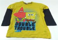 Žluto-šedé triko se SpongeBobem zn. DUCK&DODGE
