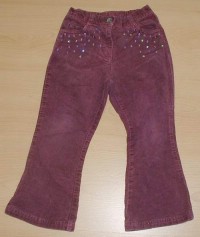 Fialové riflové sametové kalhoty s nášivkami zn. Ncext