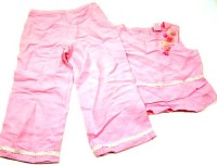 Set: Růžový top +7/8 kalhoty s kytičkami