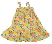 Meruňkové lehké šaty s ovocem zn. Primark