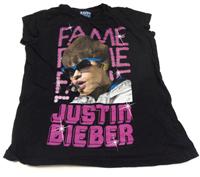 Černé tričko s Justinem Bieberem zn. Y.d. 