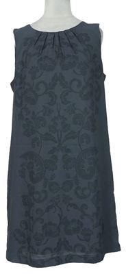 Dámské tmavošedé vzorované šifonové šaty zn. H&M