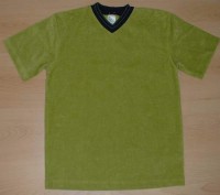 Zelené sametové tričko vel. 9/10 let