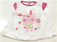 Bílo-růžové tričko s králíčkem zn. M&Co 