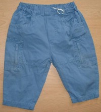 Modré plátěné kalhoty s kapsičkami