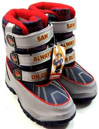 Nové - Šedo-tmavomodré kotníčkové zimní boty s hasičem Samem vel. 26