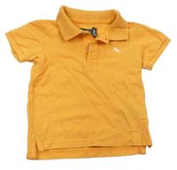 Oranžové polo tričko s výšivkou zn. H&M