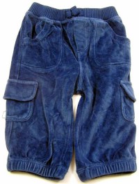 Modré sametové kalhoty s kapsičkami zn. GAP