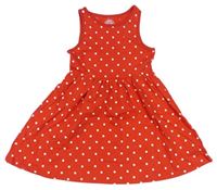 Červené puntíkaté bavlněné šaty zn. F&F