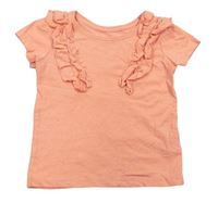 Oranžové tričko s volánky zn. Primark 