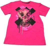 Outlet - Růžové tričko s lebkou zn. H&M vel. 10/12 let