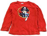 Červené triko s pirátem zn. F&F 