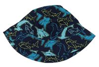 Tmavomodrý plátěný klobouk se žraloky zn. F&F