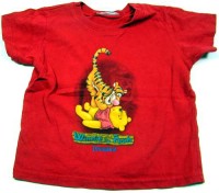Červené tričko s medvídkem Pů a tygříkem zn. Disney