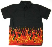 Černá košile s plamínky 
