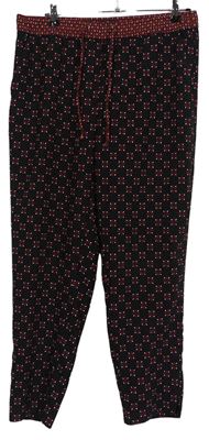 Dámské čeno-vínové květované volné kalhoty zn. F&F 