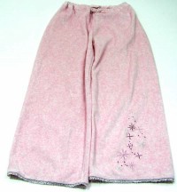 Růžové froté domácí kalhoty s kytičkami zn. Disney