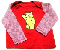 Červeno-pruhované triko s medvídky zn. George