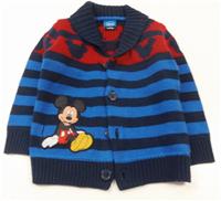 Modro-červený pruhovaný svetřík s Mickeym zn. Disney+George 