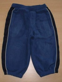 Modré fleecové kalhoty s pruhy