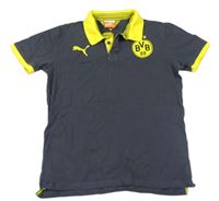 Šedé polo tričko s logem - Borussia Dortmund zn. Puma 