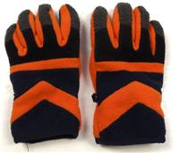 Oranžovo-šedé lyžařské rukavice 