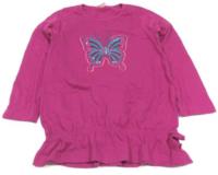 Fialové triko s motýlkem