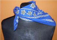 Dámský modrý šátek s květy