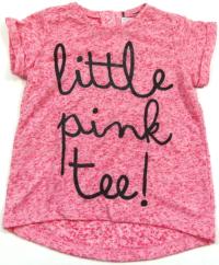 Outlet - Růžové melírované tričko s nápisem zn. Marks&Spencer