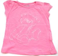 Růžové tričko s medvídkem zn. girl2girl