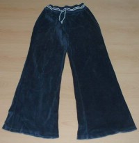 Modré sametové kalhoty vel. 146-152