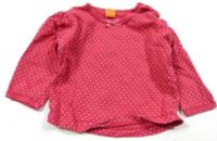 Růžové triko s mašličkou a puntíky zn. Mimi Mode