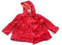 Červený sametový kabátek s kapucí zn. Pumpkin Patch