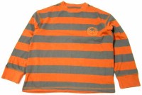 Oranžovo-hnědé pruhované triko s číslem zn. Cherokee