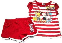 Outlet - 2set - Pruhovano-červené tričko+kraťásky HSM zn. Disney vel. 10/11 let