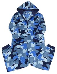 Modrá army fleecová kombinéza s kapucí zn. M&S