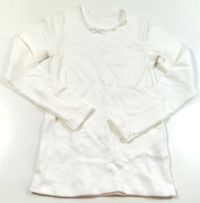 Bílé žebrované triko s mašličkou zn. Marks&Spencer