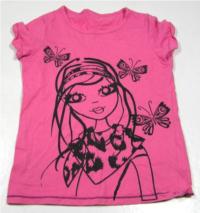 Růžové tričko s holčičkou zn. Cherokee 