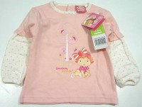 Outlet - Růžovo-smetanové triko s holčičkou