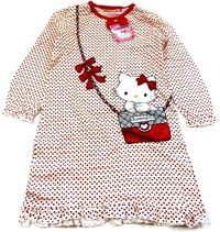 Nové - Bílo-červenášatová tunika  s Charmmy Kitty a srdíčky zn. Sanrio 