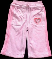Outlet - Růžové sametové kalhoty se srdíčkem zn. Matalan