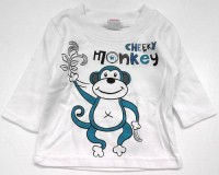 Outlet - Bílé triko s opičkou