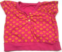 Růžové puntíkové tričko