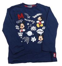 Tmavomodré melírované triko s Mickey zn. Mothercare