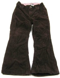 Hnědé manžestrové kalhoty se srdíčky zn. H&M
