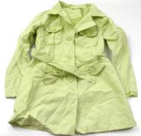 Zelený šusťákový podzimní kabátek s límečkem a páskem zn. St. Bernard