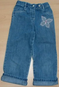 Modré  7/8 riflové kalhoty s motýlkem zn. TU